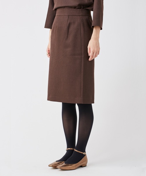 KASHIYAMA（カシヤマ）の「＜ウォッシャブル＞ウールライクポーリーツイルスリムタイトスカート（スカート・レディース・グレー/ピンクベージュ/モカ/ブラウン/ライトブルー・マルチサイズ）」の15枚目の写真