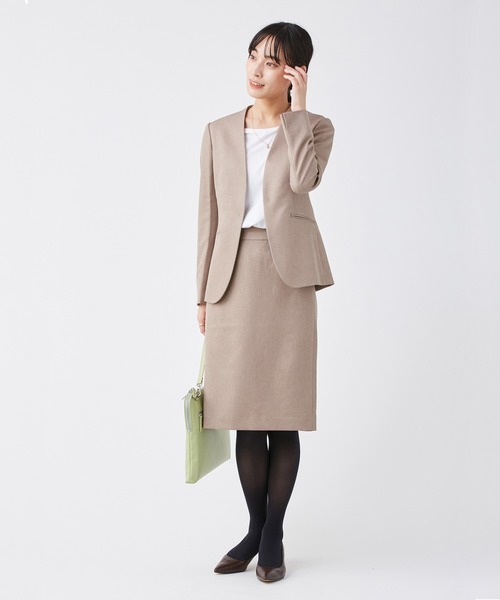 KASHIYAMA（カシヤマ）の「＜ウォッシャブル＞ウールライクポーリーツイルスリムタイトスカート（スカート・レディース・グレー/ピンクベージュ/モカ/ブラウン/ライトブルー・マルチサイズ）」の8枚目の写真