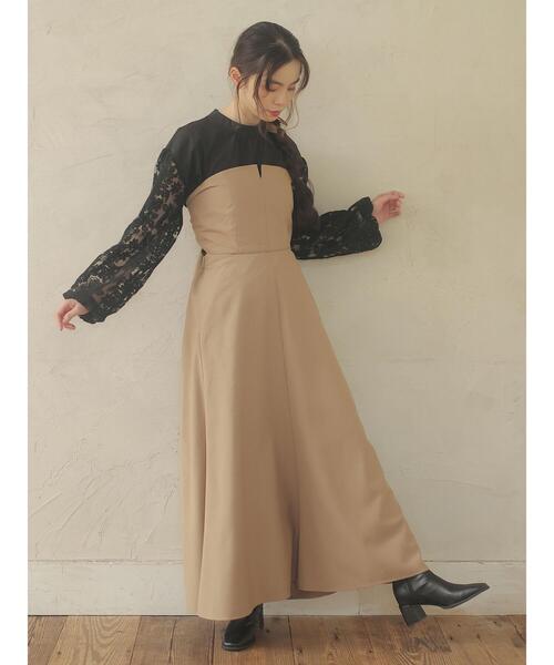 Green　Parks（グリーンパークス）の「・minia スクエアトゥストレッチブーツ＊＊（ブーツ・レディース・アイボリー/ブラック・S/LL/M/L）」の13枚目の写真