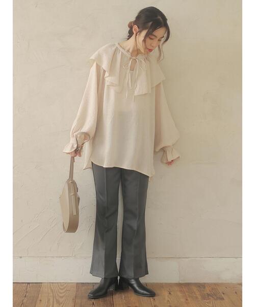 Green　Parks（グリーンパークス）の「・minia スクエアトゥストレッチブーツ＊＊（ブーツ・レディース・アイボリー/ブラック・S/LL/M/L）」の14枚目の写真