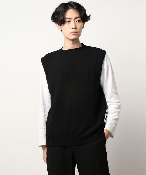 Morris & Sons(モリスアンドサンズ)の「【MORRIS & SONS】ジーロンラム ニットベスト MEN(ベスト・メンズ・ブラック/ネイビー/ダークグレー/オートミール・2/3)」の5枚目の写真