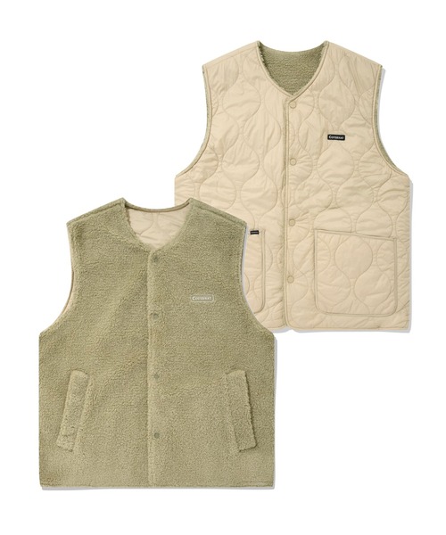 COVERNAT(カバーナット)の「【COVERNAT】REVERSIBLE BOA VEST / カバーナット リバーシブル ボア フリース キルティング ベスト(その他アウター・メンズ・アイボリー/セージグリーン/ブラウン/ブラック・SMALL/LARGE/MEDIUM/X-LARGE)」の4枚目の写真