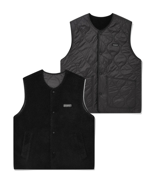 COVERNAT(カバーナット)の「【COVERNAT】REVERSIBLE BOA VEST / カバーナット リバーシブル ボア フリース キルティング ベスト(その他アウター・メンズ・アイボリー/セージグリーン/ブラウン/ブラック・SMALL/LARGE/MEDIUM/X-LARGE)」の2枚目の写真