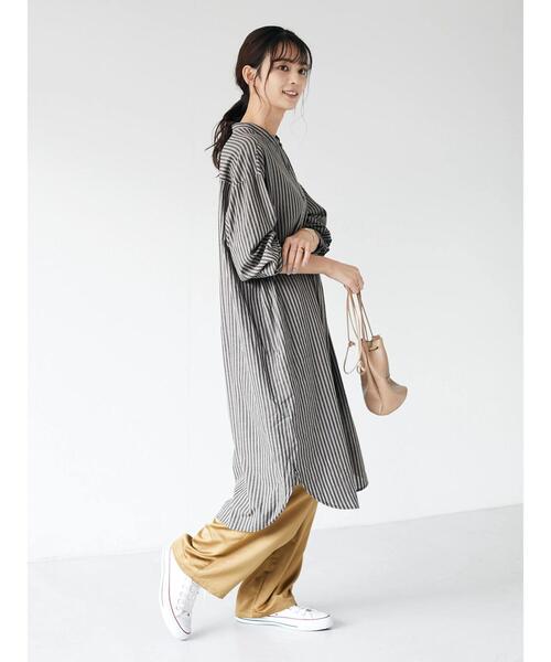CRAFT STANDARD BOUTIQUE(クラフトスタンダードブティック)の「バンドカラーシャツワンピース *(シャツワンピース・レディース・ホワイト系その他6/ブラック系その他2・FREE)」の19枚目の写真