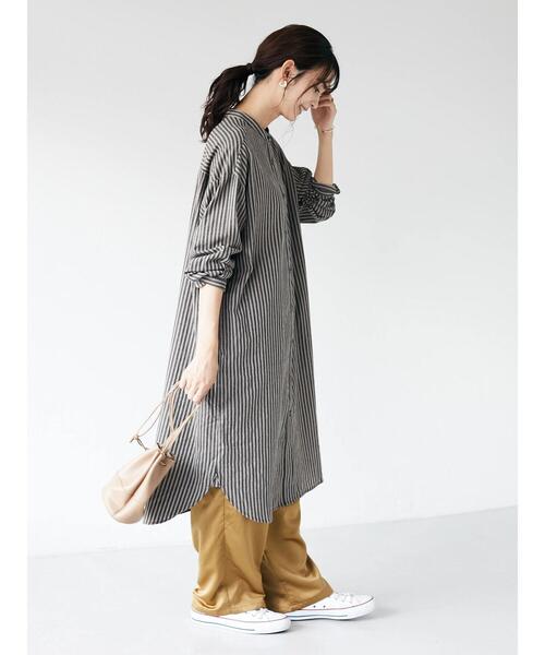 CRAFT STANDARD BOUTIQUE(クラフトスタンダードブティック)の「バンドカラーシャツワンピース *(シャツワンピース・レディース・ホワイト系その他6/ブラック系その他2・FREE)」の18枚目の写真