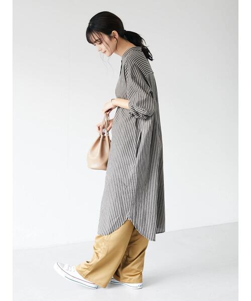 CRAFT STANDARD BOUTIQUE(クラフトスタンダードブティック)の「バンドカラーシャツワンピース *(シャツワンピース・レディース・ホワイト系その他6/ブラック系その他2・FREE)」の17枚目の写真