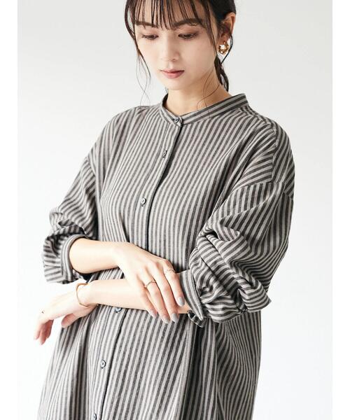 CRAFT STANDARD BOUTIQUE(クラフトスタンダードブティック)の「バンドカラーシャツワンピース *(シャツワンピース・レディース・ホワイト系その他6/ブラック系その他2・FREE)」の15枚目の写真
