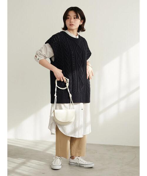 CRAFT STANDARD BOUTIQUE(クラフトスタンダードブティック)の「バンドカラーシャツワンピース *(シャツワンピース・レディース・ホワイト系その他6/ブラック系その他2・FREE)」の11枚目の写真