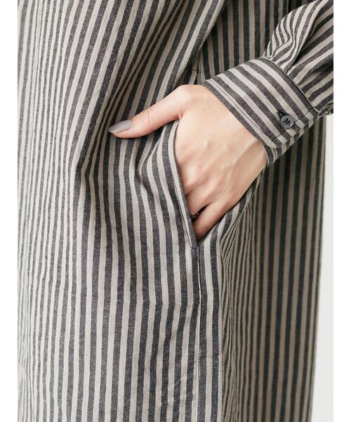 CRAFT STANDARD BOUTIQUE(クラフトスタンダードブティック)の「バンドカラーシャツワンピース *(シャツワンピース・レディース・ホワイト系その他6/ブラック系その他2・FREE)」の7枚目の写真