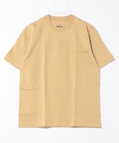 HANES(ヘインズ)の「【HANES/ヘインズ】GWの旅行・レジャーに 厚手で透けない BEEFY-T ポケットTシャツ H5190 ビーフィー Tシャツ 無地 ユニセックス ヘビーウェイト(Tシャツ/カットソー・メンズ・グレー/ネイビー/ブラック/ホワイト/カーキ/ダークグリーン/イエロー/ブルー/スミクロ/レッド系その他/グリーン/チャコールグレー/ライトベージュ/ダークパープル/レッド・LARGE/SMALL/X-LARGE/MEDIUM/X-SMALL)」の6枚目の写真