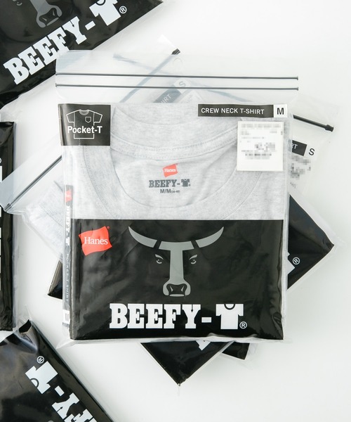 HANES(ヘインズ)の「【HANES/ヘインズ】GWの旅行・レジャーに 厚手で透けない BEEFY-T ポケットTシャツ H5190 ビーフィー Tシャツ 無地 ユニセックス ヘビーウェイト(Tシャツ/カットソー・メンズ・グレー/ネイビー/ブラック/ホワイト/カーキ/ダークグリーン/イエロー/ブルー/スミクロ/レッド系その他/グリーン/チャコールグレー/ライトベージュ/ダークパープル/レッド・LARGE/SMALL/X-LARGE/MEDIUM/X-SMALL)」の5枚目の写真