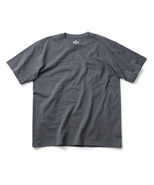 HANES(ヘインズ)の「【HANES/ヘインズ】GWの旅行・レジャーに 厚手で透けない BEEFY-T ポケットTシャツ H5190 ビーフィー Tシャツ 無地 ユニセックス ヘビーウェイト(Tシャツ/カットソー・メンズ・グレー/ネイビー/ブラック/ホワイト/カーキ/ダークグリーン/イエロー/ブルー/スミクロ/レッド系その他/グリーン/チャコールグレー/ライトベージュ/ダークパープル/レッド・LARGE/SMALL/X-LARGE/MEDIUM/X-SMALL)」の4枚目の写真