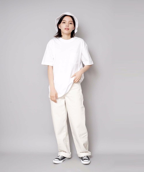 HANES(ヘインズ)の「【HANES/ヘインズ】GWの旅行・レジャーに 厚手で透けない BEEFY-T ポケットTシャツ H5190 ビーフィー Tシャツ 無地 ユニセックス ヘビーウェイト(Tシャツ/カットソー・メンズ・グレー/ネイビー/ブラック/ホワイト/カーキ/ダークグリーン/イエロー/ブルー/スミクロ/レッド系その他/グリーン/チャコールグレー/ライトベージュ/ダークパープル/レッド・LARGE/SMALL/X-LARGE/MEDIUM/X-SMALL)」の21枚目の写真