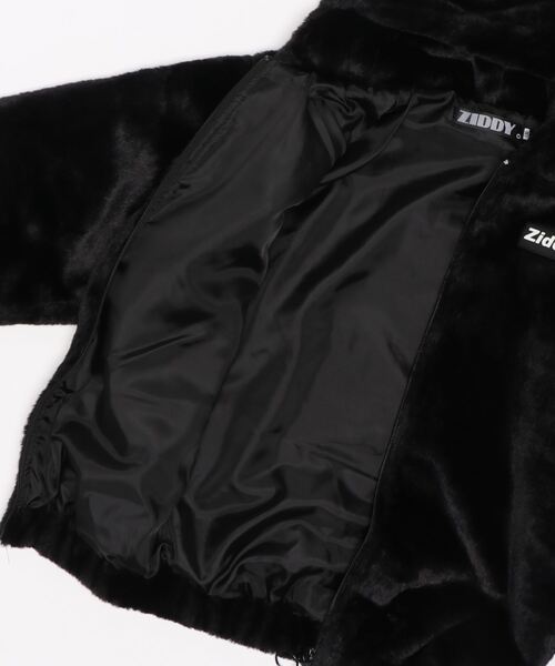 ZIDDY(ジディ)の「ZIDDY/【ニコ☆プチ掲載】 ロゴ ファー フード ジャケット(130cm~160cm)(その他アウター・キッズ・ベージュ/ブラック/パープル・130/150/160/140)」の7枚目の写真