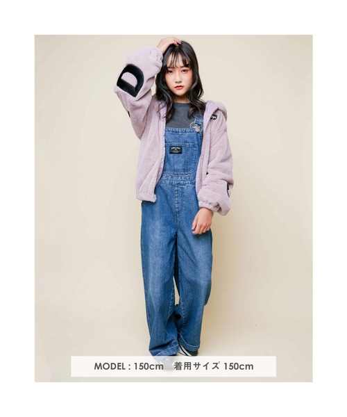 ZIDDY(ジディ)の「ZIDDY/【ニコ☆プチ掲載】 ロゴ ファー フード ジャケット(130cm~160cm)(その他アウター・キッズ・ベージュ/ブラック/パープル・130/150/160/140)」の16枚目の写真