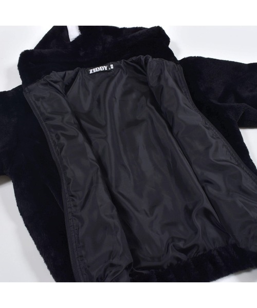 ZIDDY(ジディ)の「ZIDDY/【ニコ☆プチ掲載】 ロゴ ファー フード ジャケット(130cm~160cm)(その他アウター・キッズ・ベージュ/ブラック/パープル・130/150/160/140)」の5枚目の写真