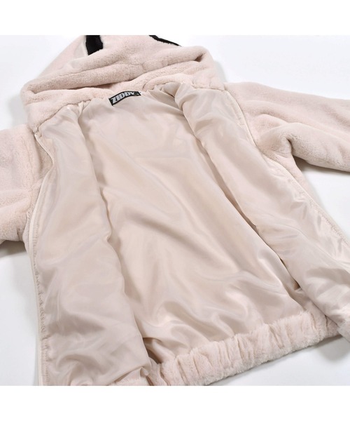 ZIDDY(ジディ)の「ZIDDY/【ニコ☆プチ掲載】 ロゴ ファー フード ジャケット(130cm~160cm)(その他アウター・キッズ・ベージュ/ブラック/パープル・130/150/160/140)」の18枚目の写真
