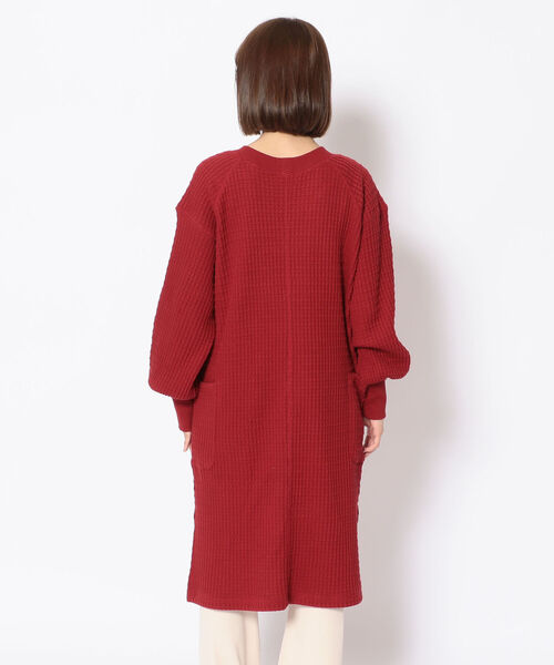 AVIREX（アヴィレックス）の「ビックワッフル2ウェイカーディガン/ BIG WAFFLE 2WAY CARDIGAN（カーディガン/ボレロ・レディース・ブラウン/オフホワイト/レッド・FREE）」の18枚目の写真