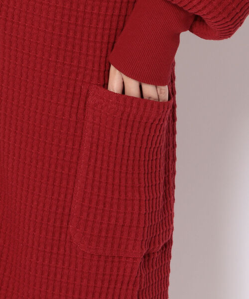 AVIREX（アヴィレックス）の「ビックワッフル2ウェイカーディガン/ BIG WAFFLE 2WAY CARDIGAN（カーディガン/ボレロ・レディース・ブラウン/オフホワイト/レッド・FREE）」の21枚目の写真