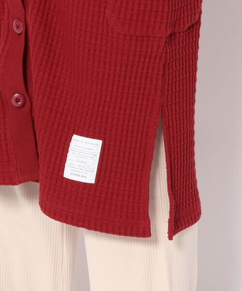 AVIREX（アヴィレックス）の「ビックワッフル2ウェイカーディガン/ BIG WAFFLE 2WAY CARDIGAN（カーディガン/ボレロ・レディース・ブラウン/オフホワイト/レッド・FREE）」の22枚目の写真