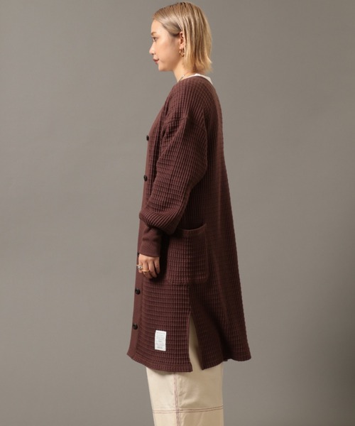 AVIREX（アヴィレックス）の「ビックワッフル2ウェイカーディガン/ BIG WAFFLE 2WAY CARDIGAN（カーディガン/ボレロ・レディース・ブラウン/オフホワイト/レッド・FREE）」の11枚目の写真