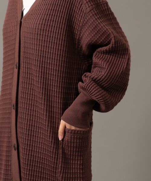 AVIREX（アヴィレックス）の「ビックワッフル2ウェイカーディガン/ BIG WAFFLE 2WAY CARDIGAN（カーディガン/ボレロ・レディース・ブラウン/オフホワイト/レッド・FREE）」の13枚目の写真