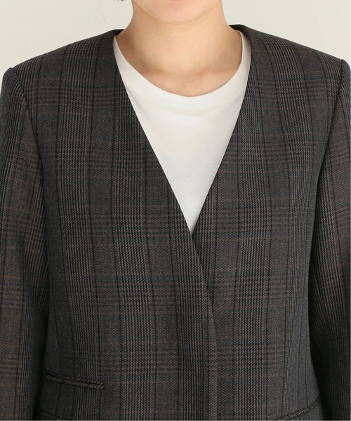 JOURNAL STANDARD L’ESSAGE ノーカラーチェックジャケット journal standard L'essage（ジャーナルスタンダードレサージュ