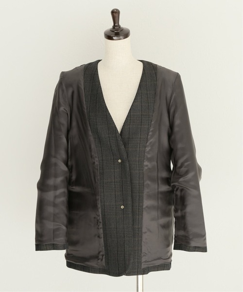 JOURNAL STANDARD L’ESSAGE ノーカラーチェックジャケット journal standard L'essage（ジャーナルスタンダードレサージュ