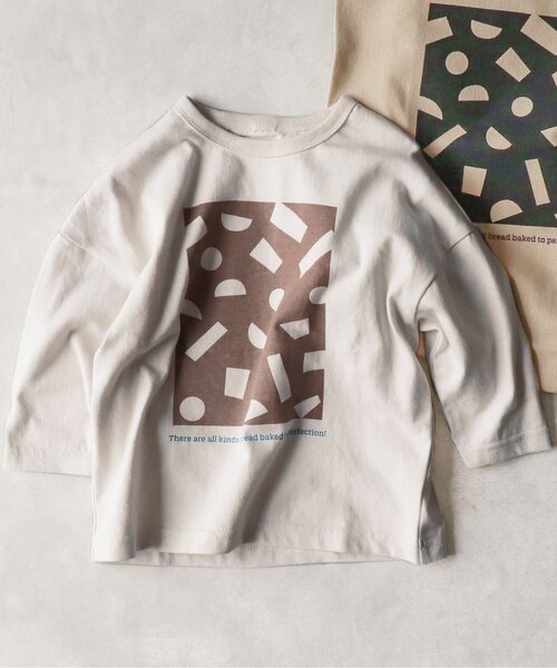 BREEZE by yumi.（ブリーズバイユミ）の「WEB限定 ボックスグラフィックロンT 【BREEZE by yumi.】（Tシャツ/カットソー・キッズ・ベージュ/アイボリー・110/130/80/120/140/90/100）」の6枚目の写真