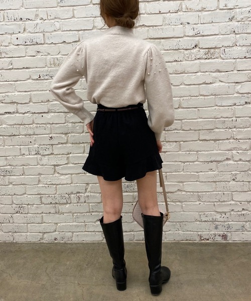 OLIVE des OLIVE（オリーブデオリーブ）の「パール付ニットプルオーバー（ニット/セーター・レディース・ブラック/グレー/アイボリー・FREE）」の10枚目の写真