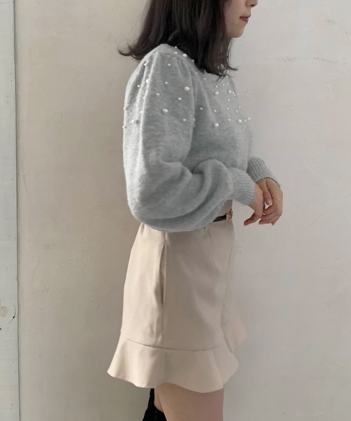 OLIVE des OLIVE（オリーブデオリーブ）の「パール付ニットプルオーバー（ニット/セーター・レディース・ブラック/グレー/アイボリー・FREE）」の16枚目の写真