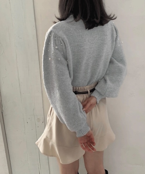 OLIVE des OLIVE（オリーブデオリーブ）の「パール付ニットプルオーバー（ニット/セーター・レディース・ブラック/グレー/アイボリー・FREE）」の14枚目の写真