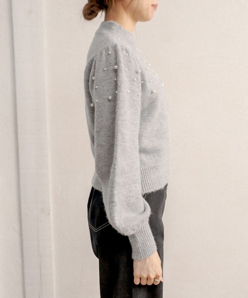 OLIVE des OLIVE（オリーブデオリーブ）の「パール付ニットプルオーバー（ニット/セーター・レディース・ブラック/グレー/アイボリー・FREE）」の19枚目の写真