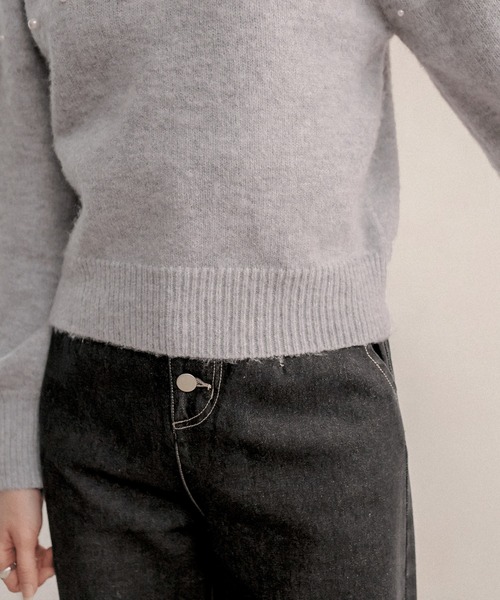 OLIVE des OLIVE（オリーブデオリーブ）の「パール付ニットプルオーバー（ニット/セーター・レディース・ブラック/グレー/アイボリー・FREE）」の15枚目の写真