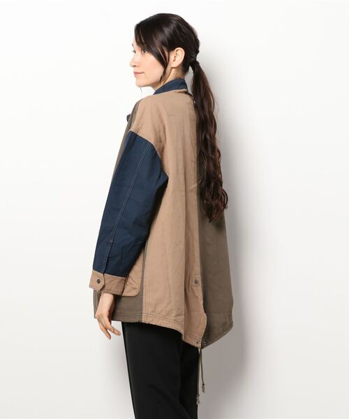 CUBE SUGAR（キューブシュガー）の「CUBE SUGAR/キューブシュガー　ヘビーオックスショートモッズCO（モッズコート・レディース・ブラック/ベージュ・FREE）」の3枚目の写真