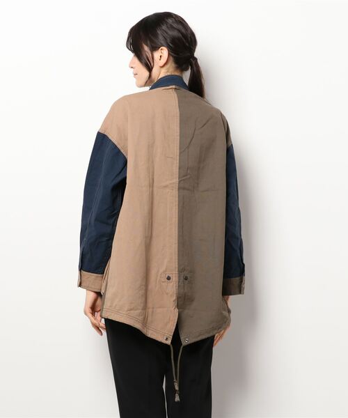 CUBE SUGAR（キューブシュガー）の「CUBE SUGAR/キューブシュガー　ヘビーオックスショートモッズCO（モッズコート・レディース・ブラック/ベージュ・FREE）」の4枚目の写真