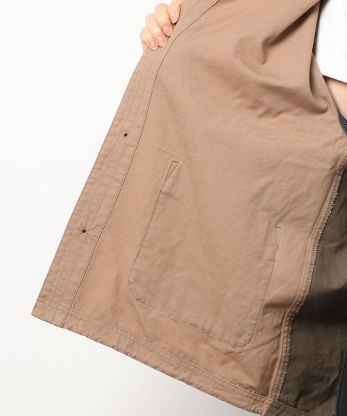 CUBE SUGAR（キューブシュガー）の「CUBE SUGAR/キューブシュガー　ヘビーオックスショートモッズCO（モッズコート・レディース・ブラック/ベージュ・FREE）」の5枚目の写真