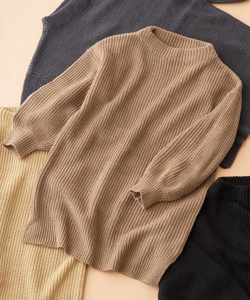 SHISKY（シスキー）の「SHISKY / シスキー 7G畦編み オーバーサイズ ハイネックチュニック/ボトルネックワンピ　キッズ（ニット/セーター・キッズ・モカ/ブラウン/ベージュ/チャコール/ベージュ系その他/ブラウン系その他/グレー系その他/ブラック・110/150/140/130/120/160）」の7枚目の写真