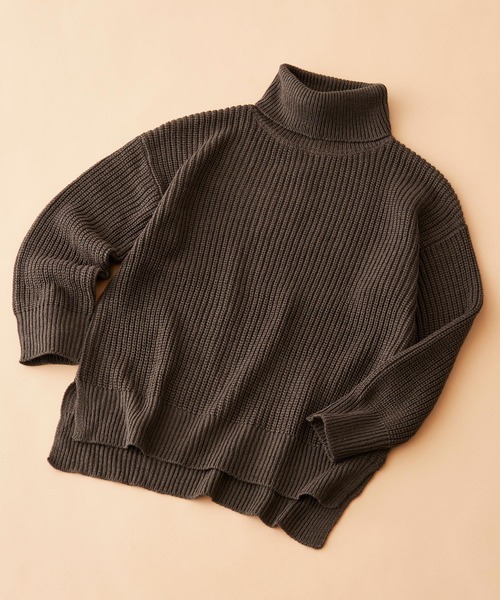 SHISKY（シスキー）の「SHISKY / シスキー 7G畦編み オーバーサイズ ハイネックチュニック/ボトルネックワンピ　キッズ（ニット/セーター・キッズ・モカ/ブラウン/ベージュ/チャコール/ベージュ系その他/ブラウン系その他/グレー系その他/ブラック・110/150/140/130/120/160）」の5枚目の写真