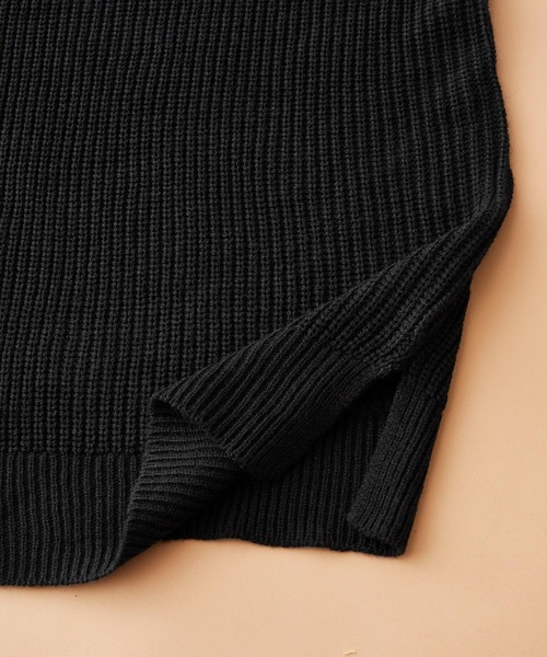 SHISKY（シスキー）の「SHISKY / シスキー 7G畦編み オーバーサイズ ハイネックチュニック/ボトルネックワンピ　キッズ（ニット/セーター・キッズ・モカ/ブラウン/ベージュ/チャコール/ベージュ系その他/ブラウン系その他/グレー系その他/ブラック・110/150/140/130/120/160）」の11枚目の写真