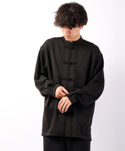 【美品】 08sircus ジップアップノーカラーチャイナジャケット 美品】 08sircus ジップアップノーカラーチャイナジャケット