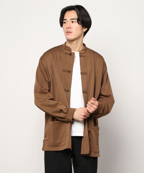 SUGGESTION（サジェッション）の「【SUGGESTION】オーバーサイズ チャイナジャケット（ノーカラージャケット・メンズ・ブラック/モカ/ブルーグリーン・M/L）」の8枚目の写真
