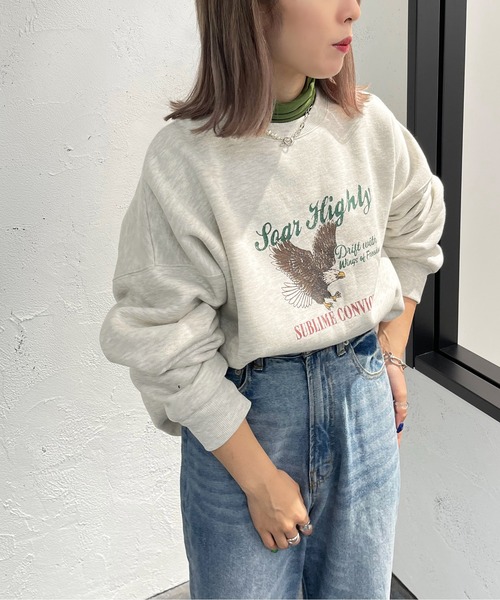 apres jour mignon（アプレジュールミニョン）の「アソートヴィンテージスウェット２【ZOZOTOWN限定アイテム】（スウェット・レディース・ライトベージュ/ブラック系その他/ダークブルー/ナチュラル/ブラック系その他2/クリーム/その他/チャコールグレー/ブラック/ダークグリーン・X-LARGE/フリー）」の6枚目の写真