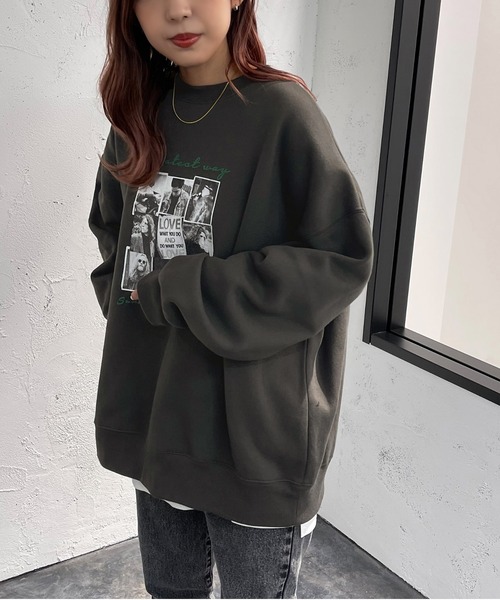 apres jour mignon（アプレジュールミニョン）の「アソートヴィンテージスウェット２【ZOZOTOWN限定アイテム】（スウェット・レディース・ライトベージュ/ブラック系その他/ダークブルー/ナチュラル/ブラック系その他2/クリーム/その他/チャコールグレー/ブラック/ダークグリーン・X-LARGE/フリー）」の4枚目の写真