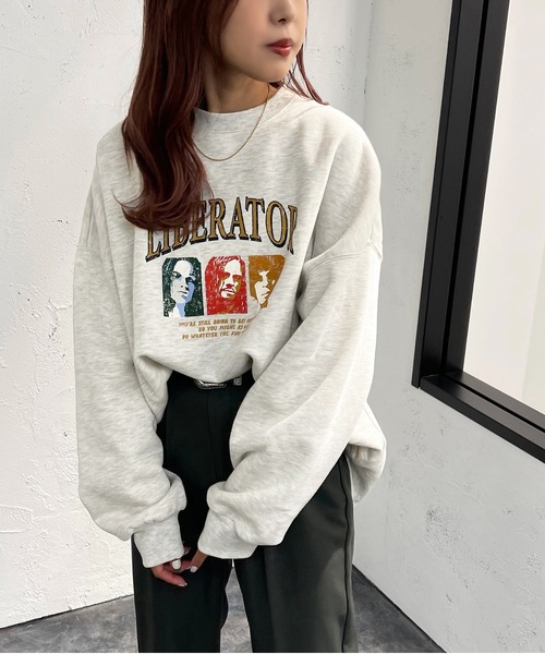 apres jour mignon（アプレジュールミニョン）の「アソートヴィンテージスウェット２【ZOZOTOWN限定アイテム】（スウェット・レディース・ライトベージュ/ブラック系その他/ダークブルー/ナチュラル/ブラック系その他2/クリーム/その他/チャコールグレー/ブラック/ダークグリーン・X-LARGE/フリー）」の5枚目の写真