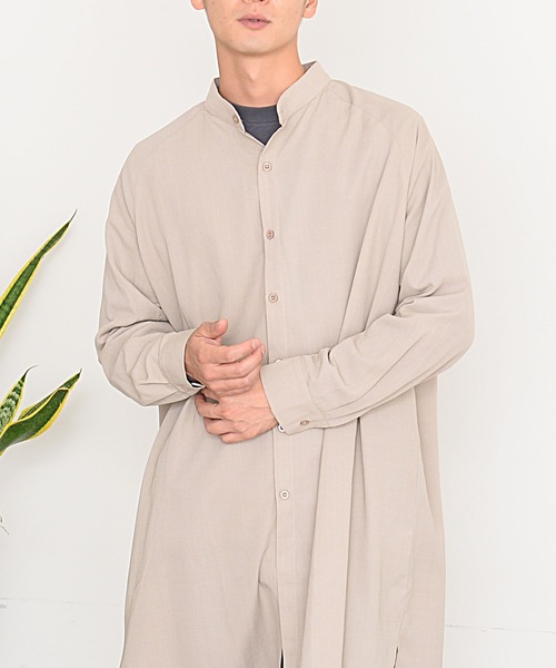 SILVER BULLET（シルバーバレット）の「『CavariA/キャバリア』バンドカラーロングシャツ（シャツ/ブラウス・メンズ・ブラック/モカ/ブルー/グレー系その他・M/L）」の2枚目の写真