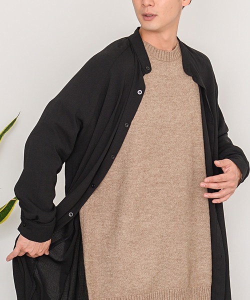 SILVER BULLET（シルバーバレット）の「『CavariA/キャバリア』バンドカラーロングシャツ（シャツ/ブラウス・メンズ・ブラック/モカ/ブルー/グレー系その他・M/L）」の9枚目の写真