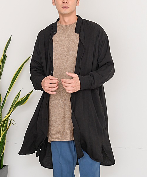 SILVER BULLET（シルバーバレット）の「『CavariA/キャバリア』バンドカラーロングシャツ（シャツ/ブラウス・メンズ・ブラック/モカ/ブルー/グレー系その他・M/L）」の10枚目の写真