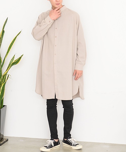 SILVER BULLET（シルバーバレット）の「『CavariA/キャバリア』バンドカラーロングシャツ（シャツ/ブラウス・メンズ・ブラック/モカ/ブルー/グレー系その他・M/L）」の18枚目の写真