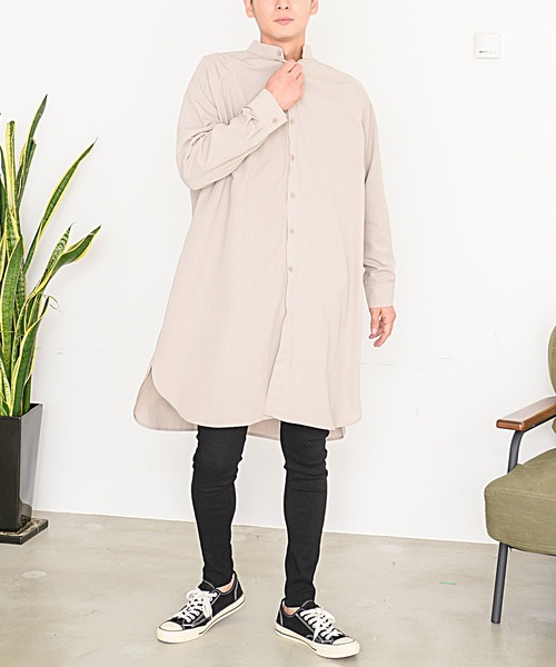 SILVER BULLET（シルバーバレット）の「『CavariA/キャバリア』バンドカラーロングシャツ（シャツ/ブラウス・メンズ・ブラック/モカ/ブルー/グレー系その他・M/L）」の19枚目の写真